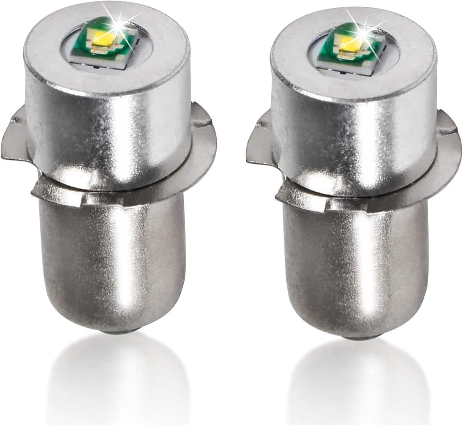 HQRP - P13.5s LED Flashlight Bulb 1.3W 6-24V DC 130lm Cool White 6000K for Ridgid/Ryobi/Makita/DeWalt (2 pack)