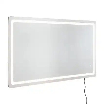 Front. VEVOR - LED Bathroom Mirror, 36" x 72" LED Bathroom Vanity Mirror with Frontlit and Backlit, Anti-Fog Memory Mirror with Lights - Gray and white.