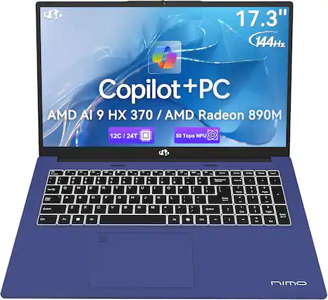17.3" 144Hz Copilot + PC
AMD AI 9 HX 370 / AMD Radeon 890M
12C / 24T
50 Tops NPU