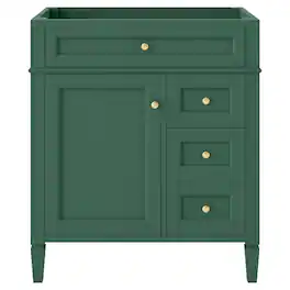 Boyel Living - 30 Inch Modern Bathroom Vanity Cabinet No Sink Three Drawers With Tip Out - Green