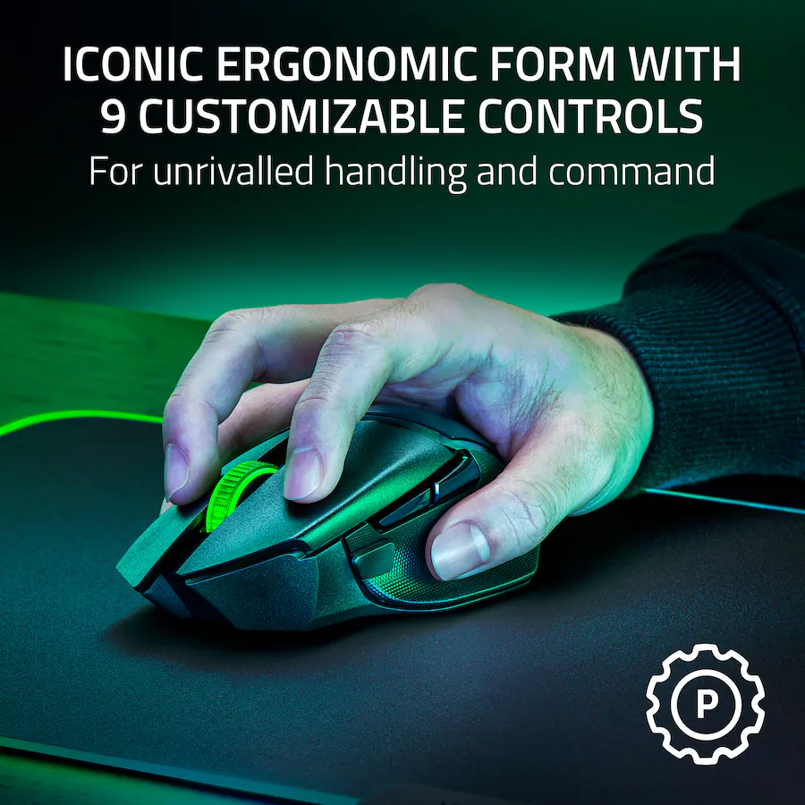 Razer Basilisk V3 X HyperSpeed Optical Gaming Mouse with 9 Customizable ...