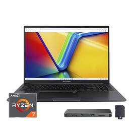 ASUS - Vivobook 16 16" FHD+ Laptop,Ryzen 7 7730U,24GB RAM,1TB SSD+1TB Dock Set,Backlit Keyboard,Fingerprint,Win 11 - Black