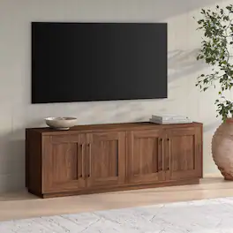 Hudson&Canal - Tillman Rectangular TV Stand for TV's up to 75" in Satin Walnut - Brown