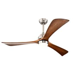 LUCKY ONE - 52" Ceiling Fan with Light Remote 6-Speed 3-Blade Quiet DC Motor - Nickel