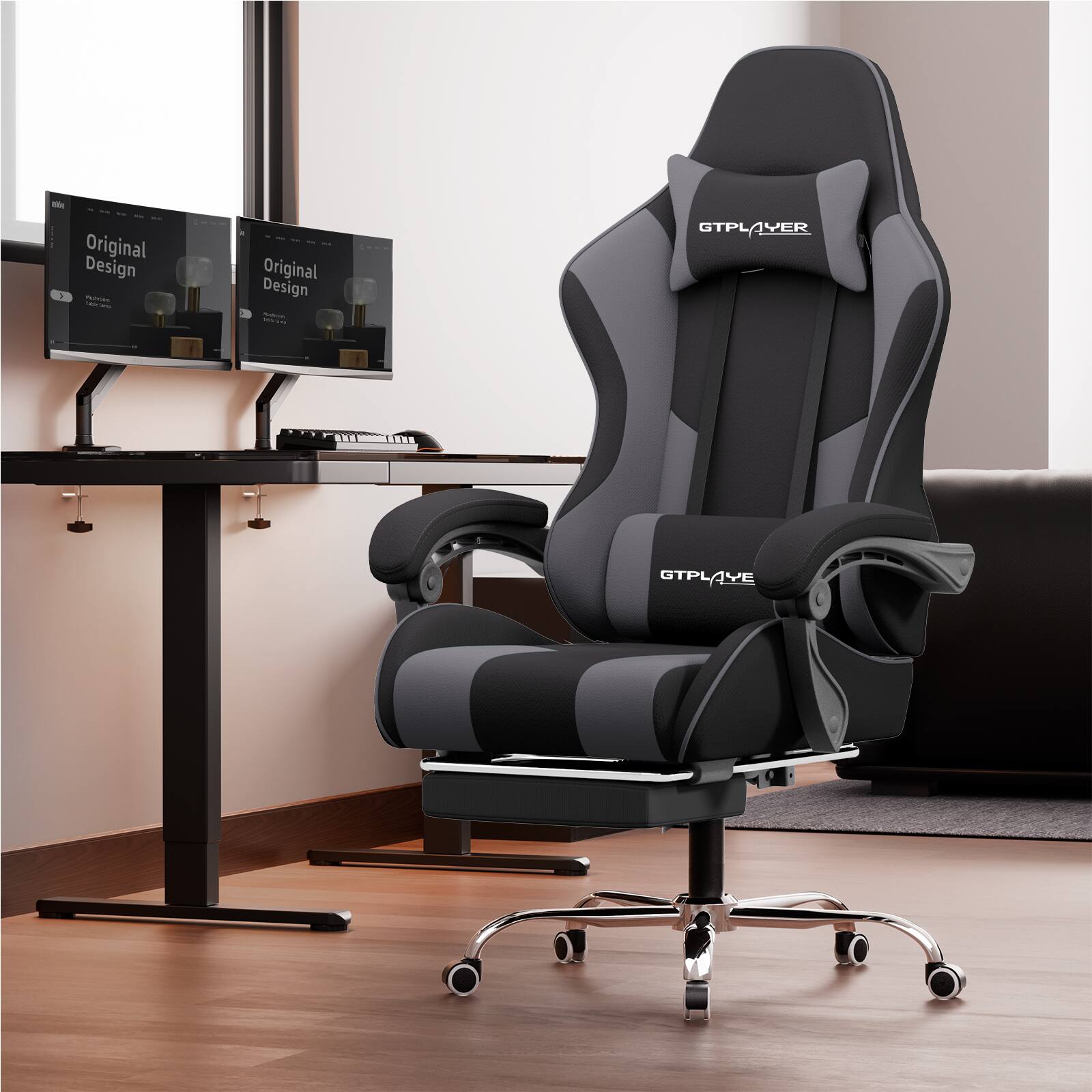 GTPlayer Gaming Chair Fabric Height Adjustable Computer Chair with