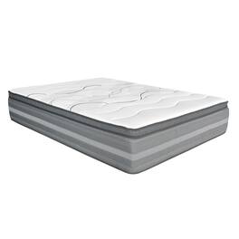 Manhattan Lane - Dani 14 Inch California King Mattress, Pocket Coil Hybrid, Foam Layers - White, Blue, Gray