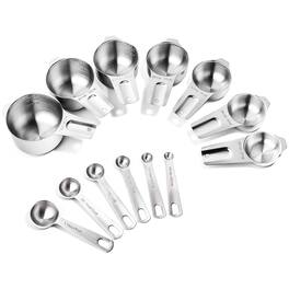 Giantpower - Stainless Steel Measuring Cups And Spoons Set of 13 - Silver