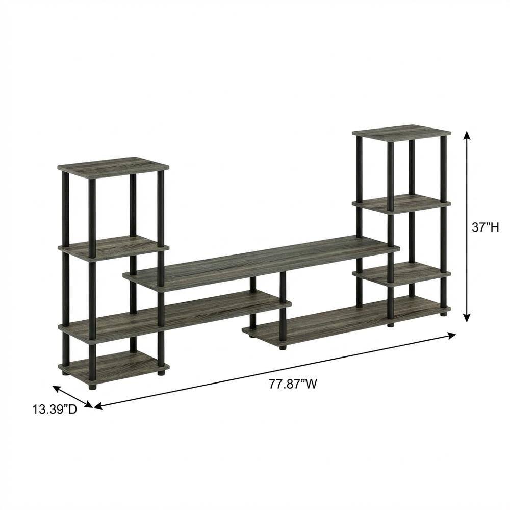 FurniFact - Modern Entertainment Center and Black with Spacious Storage - French Oak Grey price history on PriceWatchPro