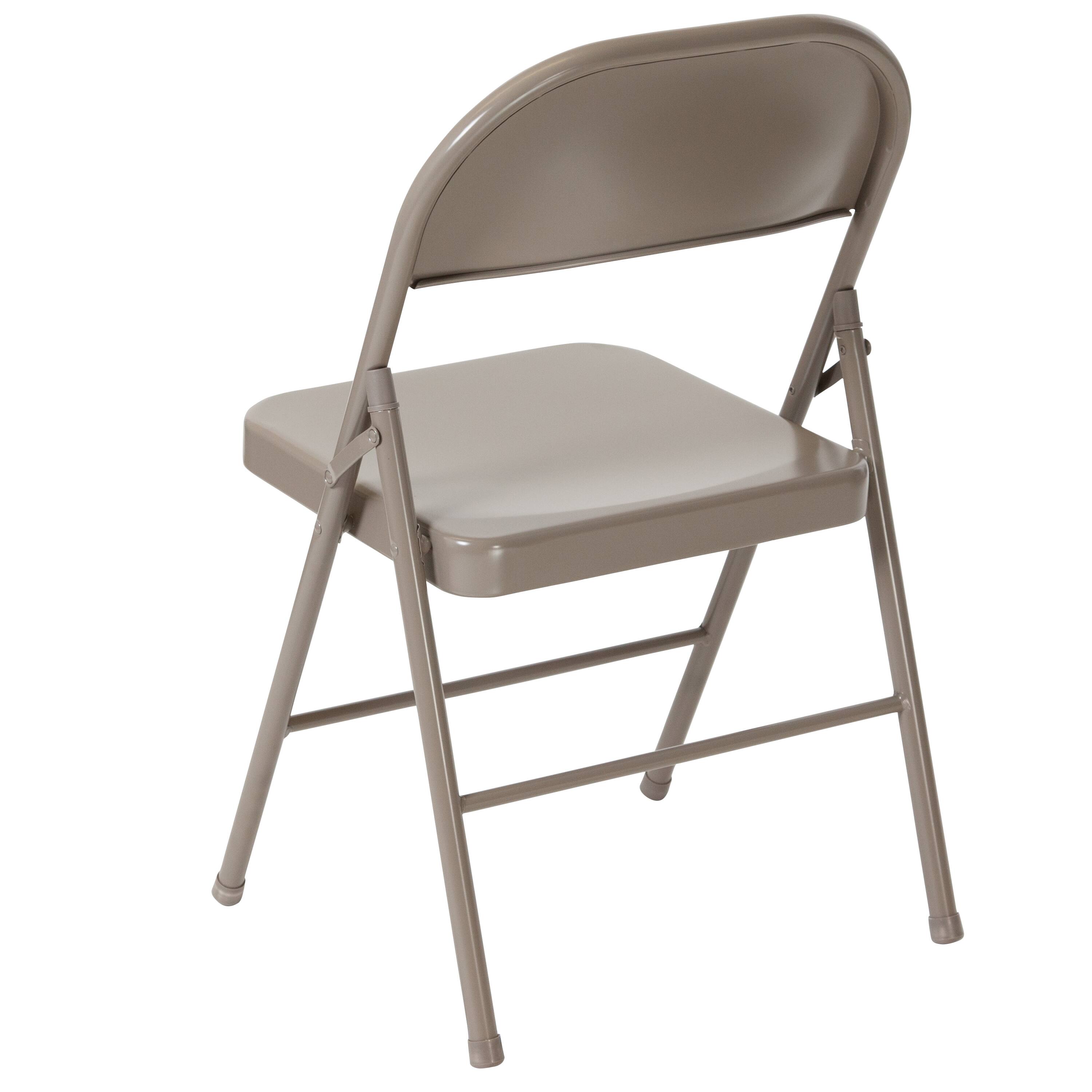 Alt View 8. Emma + Oliver - 4 Pack Double Braced Commercial Party Events Steel Metal Folding Chair - Gray.