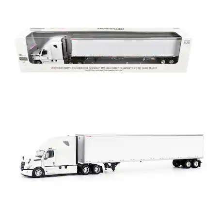 d.... : TEWVNP .... - 71231 164 KAS 14. - 1:54 FREIGHTLINER FIFTH GENERATION CASCADIA AND GREAT DANE CHAMPION 53FT DRY CARGO TRAILER COLLECTIBLE DIECAST SCALE MODEL REPLICA