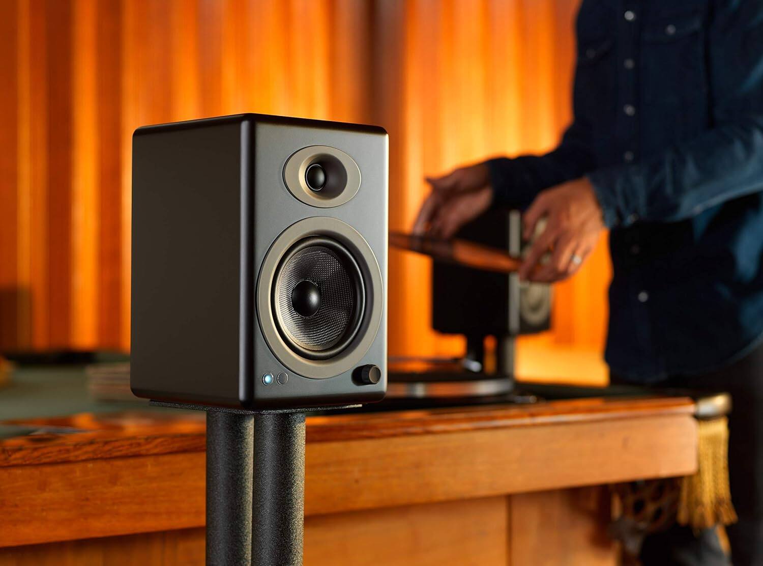 Angle. Audioengine - A5+ Wired Home Music System Bookshelf Speakers - Black.