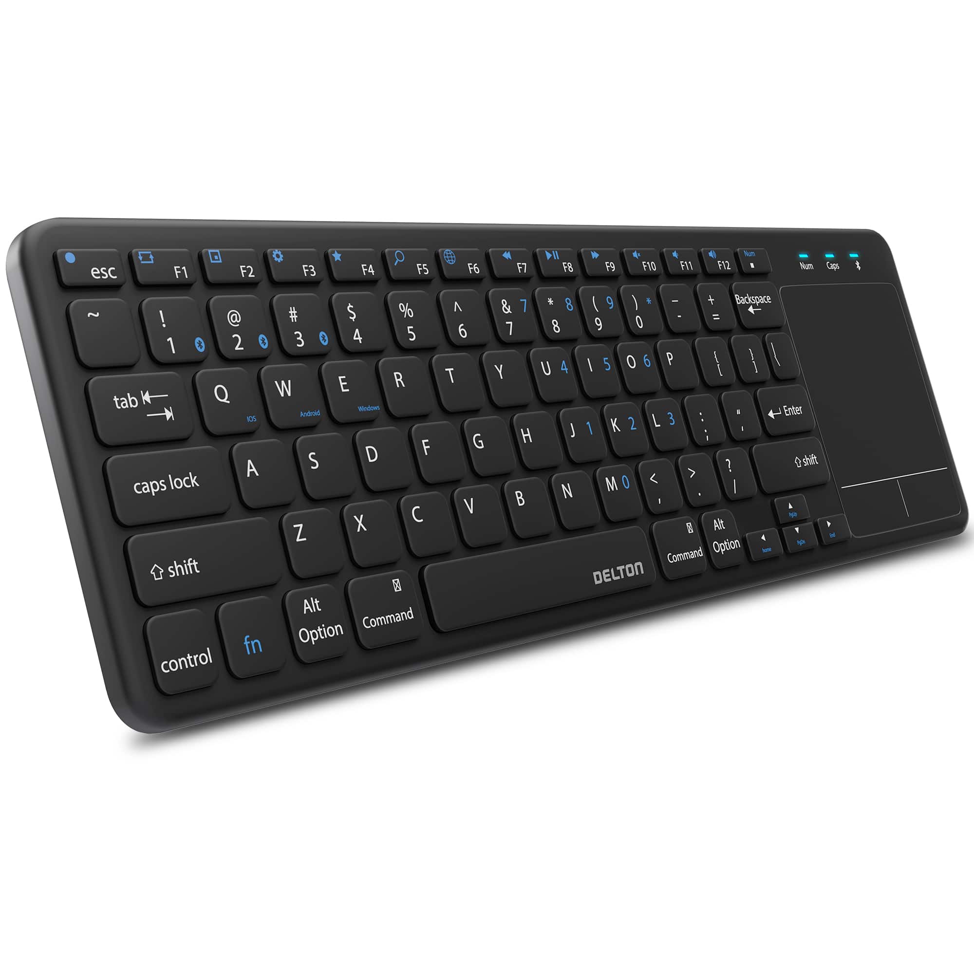 Delton - N60 Mini Bluetooth Wireless Keyboard, Touchpad (DKMIN60-WB) - Black
