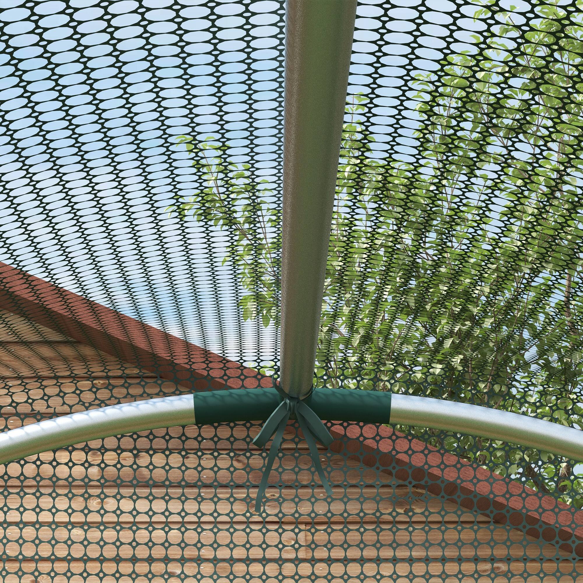 Alt View 8. Outsunny - 4' x 4' Crop Cage, Plant Protection Tent with Zippered Door and Galvanized Steel Frame - Green.