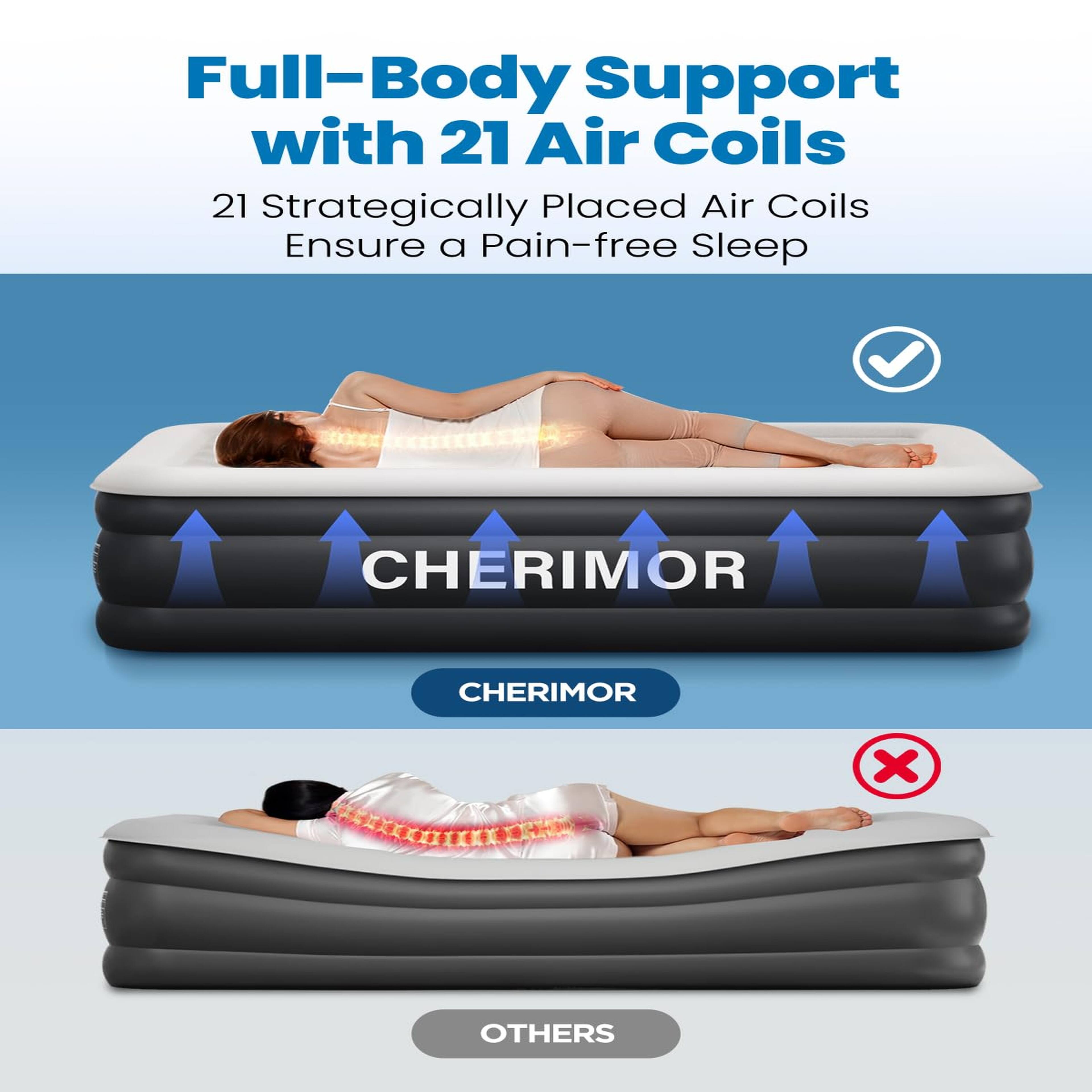 Full-Body Support with 21 Air Coils  
21 Strategically Placed Air Coils Ensure a Pain-free Sleep  

CHERIMOR  
CHERIMOR  

OTHERS
