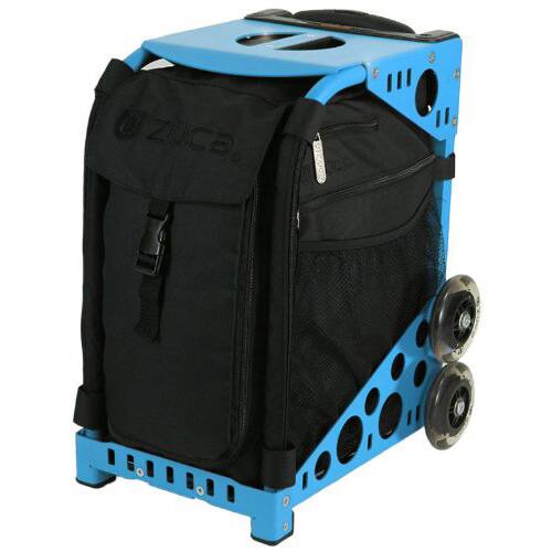 Front. Zuca - Zuca Sport Insert Ba Stealth (Black, Black Embroid) with Sport Frame Blue - Blue.