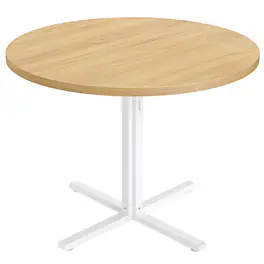 Songmics Home - Dining Table, Small Round Kitchen Table for 4 People, 31.5 x 29.4 Inches, Farmhouse, Water-Resistant - Oka Beige