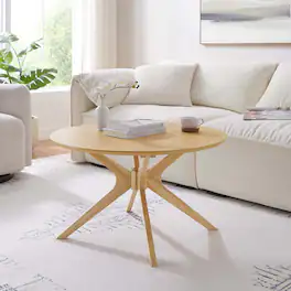 Crossroads Round Wood Coffee Table by Modway - Oak