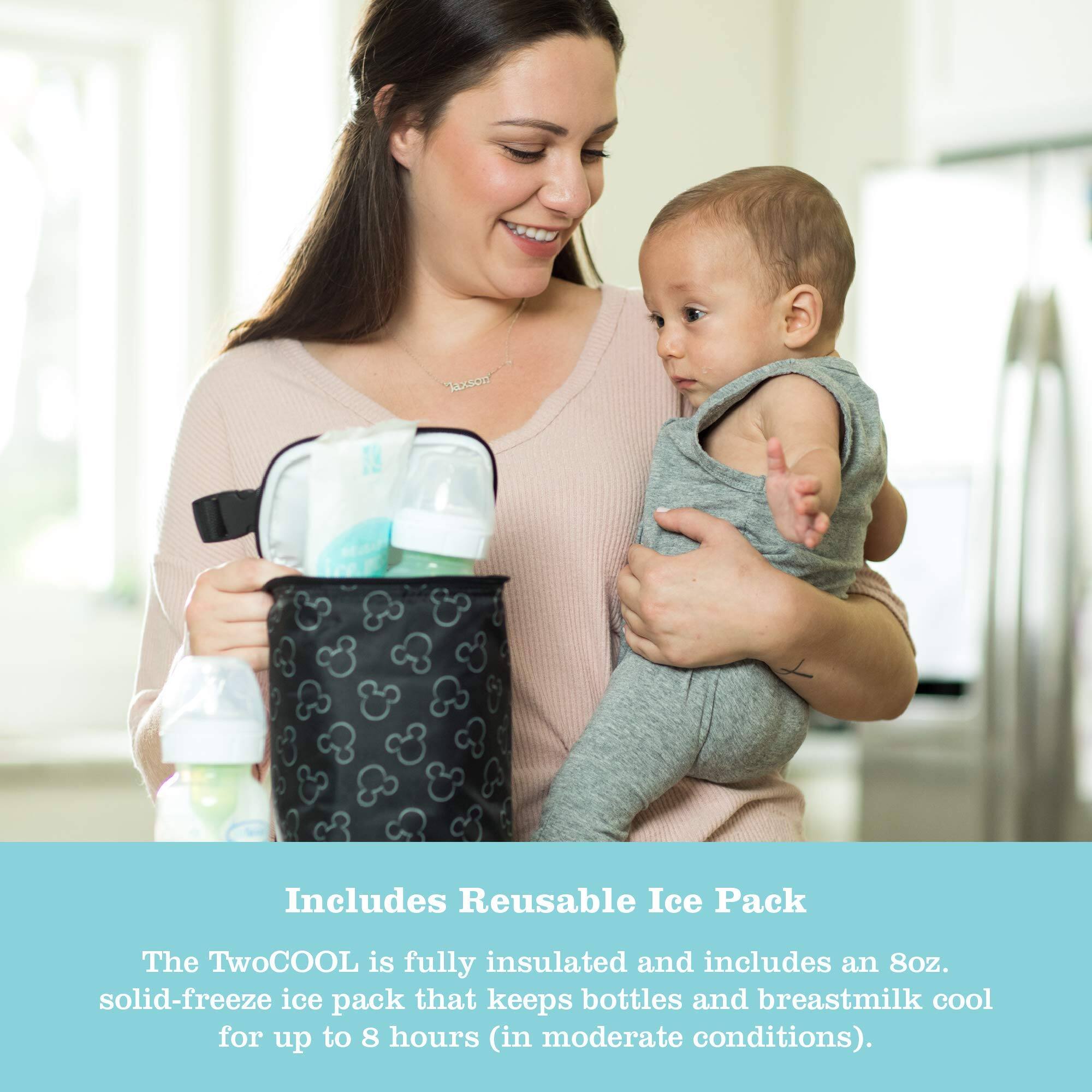 Includes Reusable Ice Pack

The TwoCOOL is fully insulated and includes an 8oz. solid-freeze ice pack that keeps bottles and breastmilk cool for up to 8 hours (in moderate conditions).