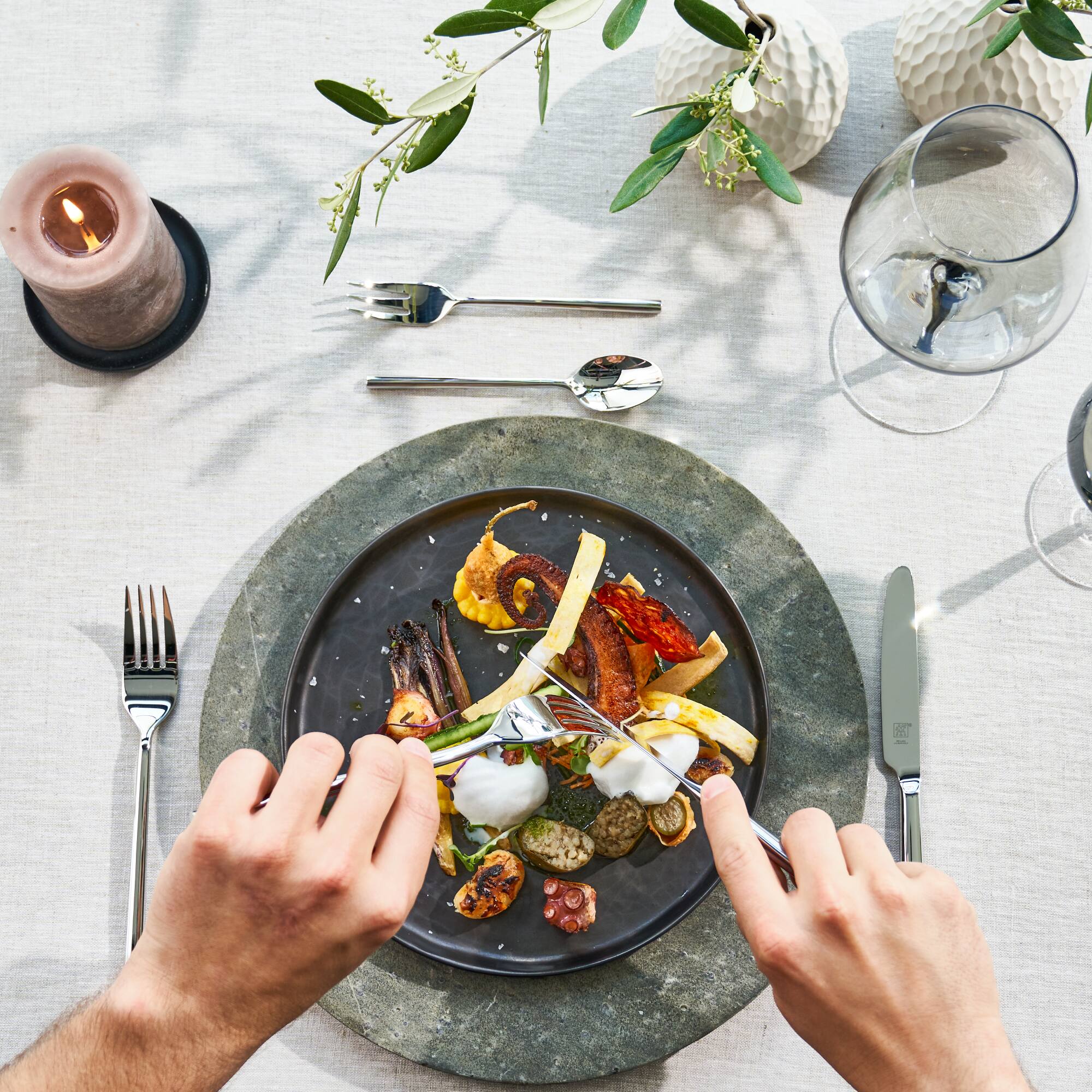 Alt View 3. ZWILLING - ZWILLING Aberdeen 45-pc 18/10 Stainless Steel Flatware Set - Stainless Steel.