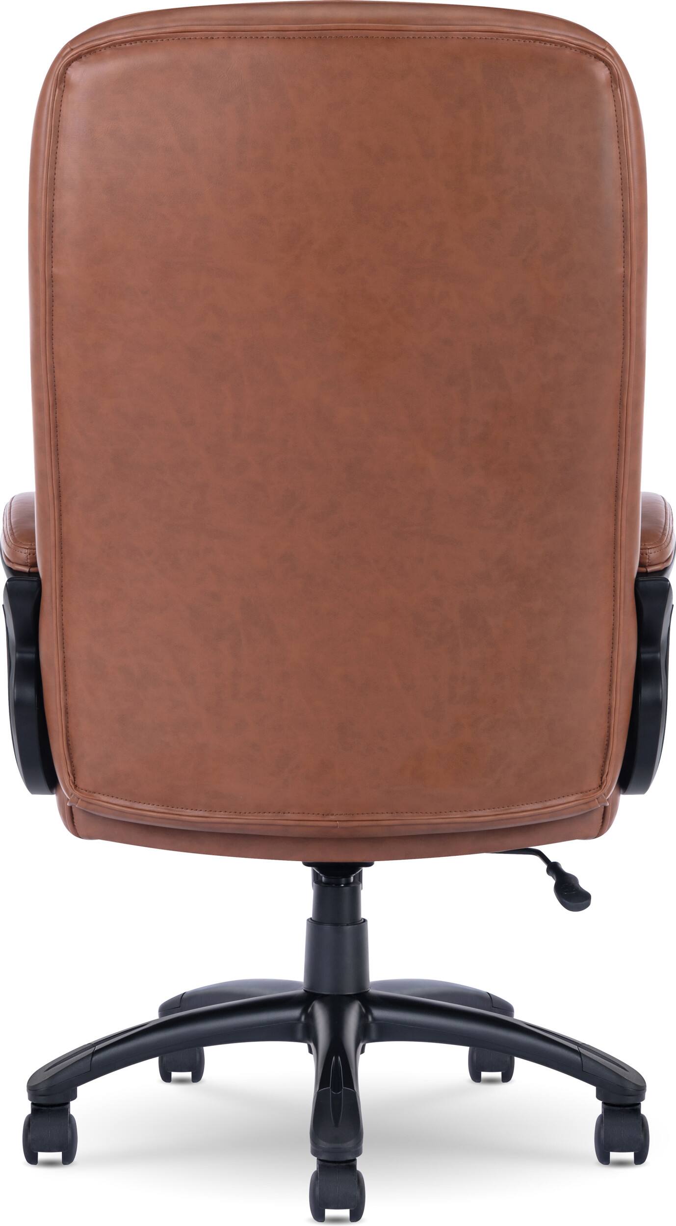 Alt View 19. Serta - Big & Tall Executive Office Chair Ergonomic High Back with Lumbar Support Padded Arms Reclining Swivel Leather - Cognac.
