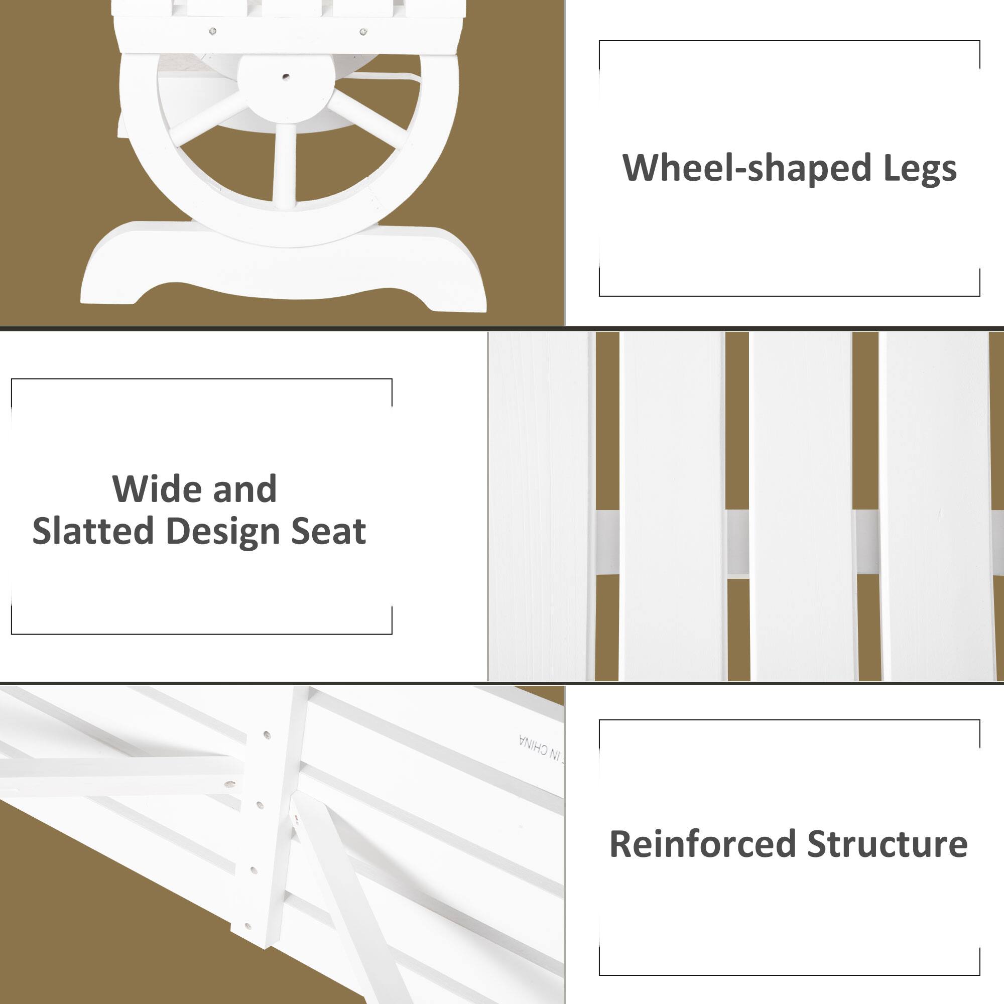Wheel-shaped Legs, Wide and Slatted Design Seat, Reinforced Structure