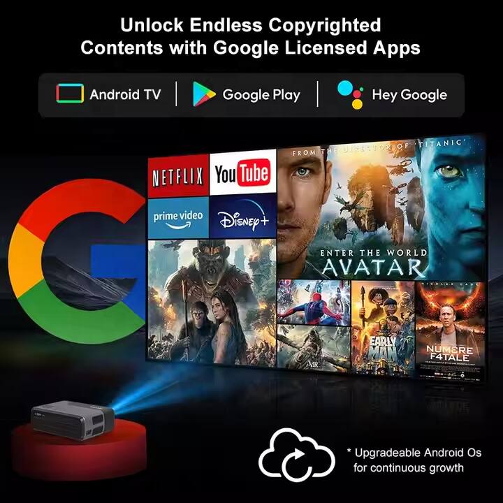 Unlock Endless Copyrighted Contents with Google Licensed Apps

Android TV | Google Play | Hey Google

Netflix | YouTube | Prime Video | Disney+

FROM THE DIRECTOR OF TITANIC

ENTER THE WORLD OF AVATAR

EARLY MAN | NUMÉRE FATALE

*Upgradeable Android OS for continuous growth