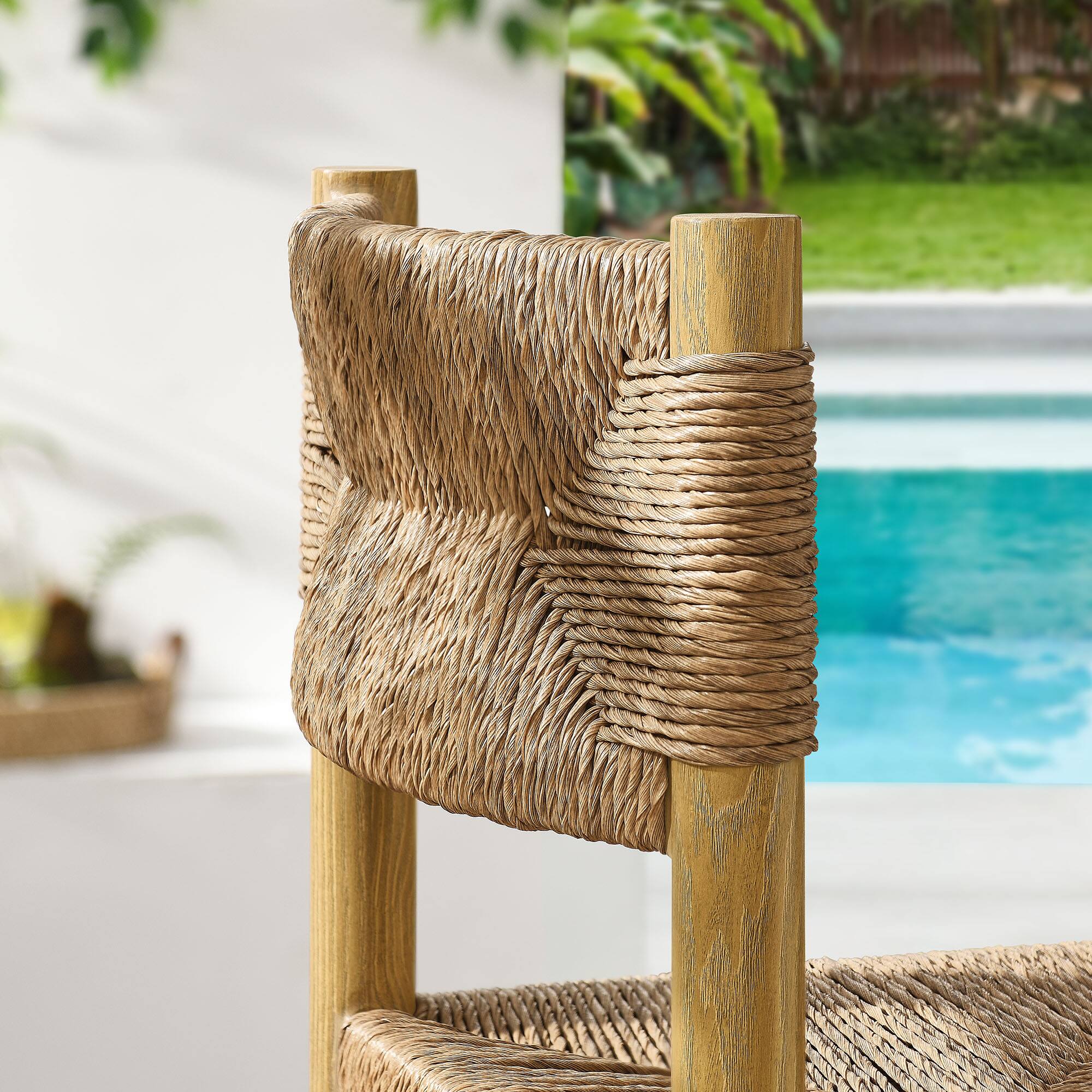 Alt View 2. Modway - Parkland Outdoor Patio Rattan and Aluminum Bar Stools Set of 2 by Modway - Natural.