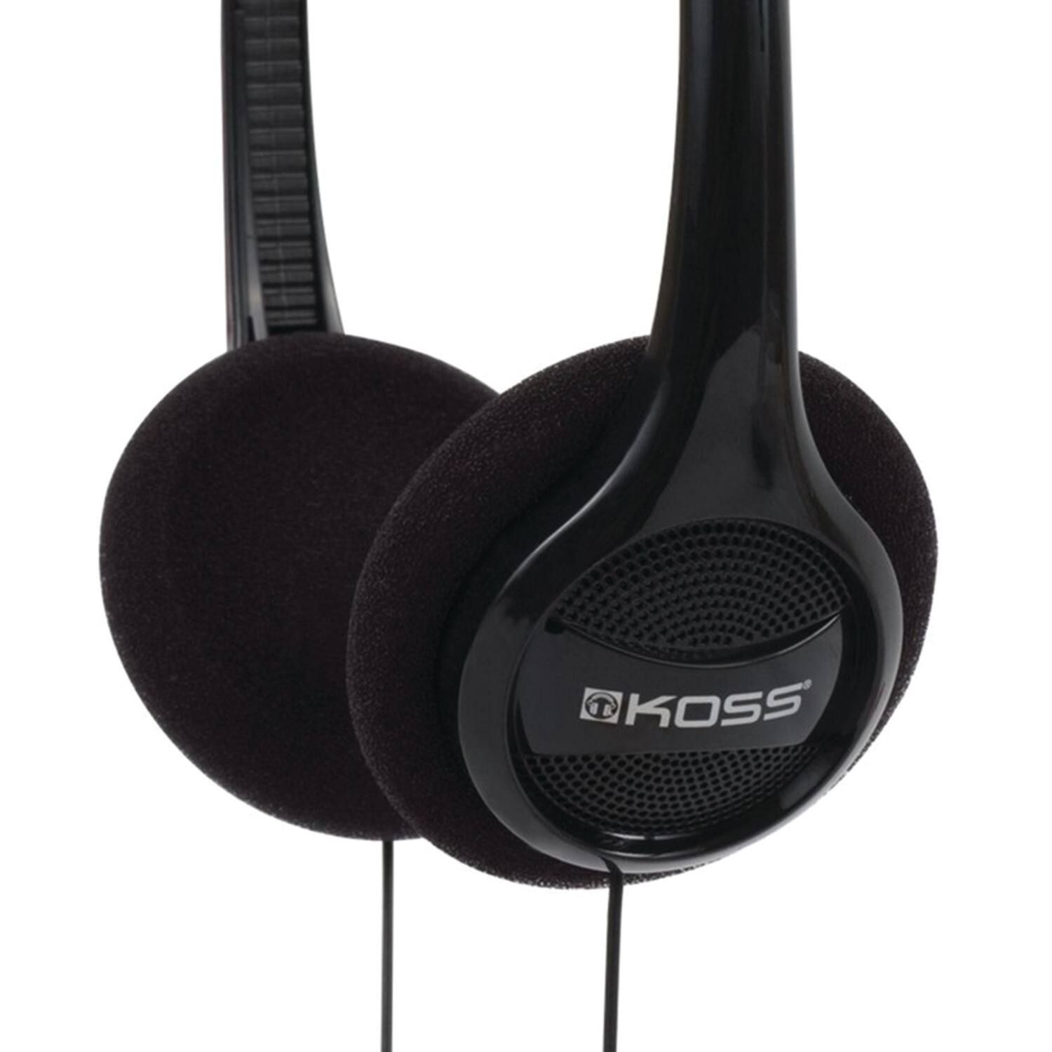 Back. Koss - KPH7 Wired On-Ear Lightweight Headphones, 3.5mm Connector, Dual-Entry Cord - Black.