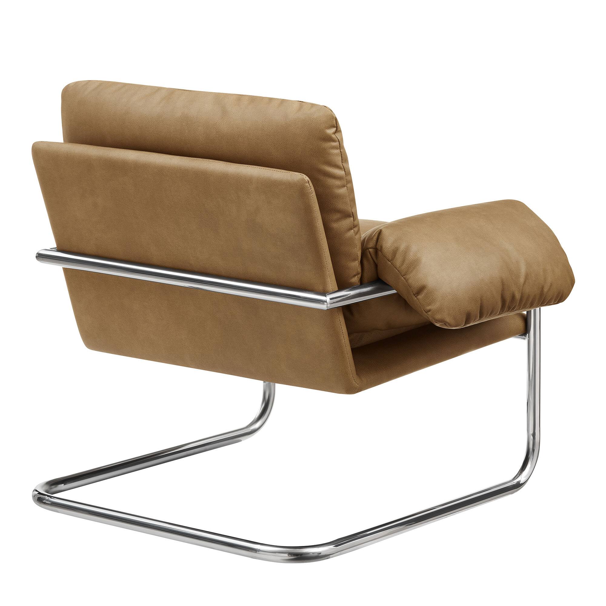 Alt View 3. Modway - Ansel Vegan Leather Accent Chair by Modway - Toast.
