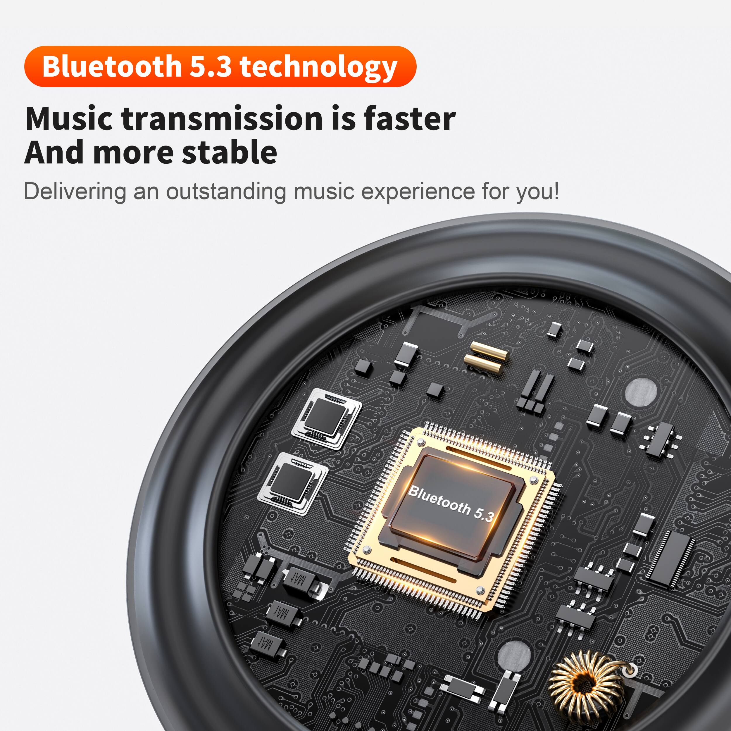 Bluetooth 5.3 technology  
Music transmission is faster and more stable  
Delivering an outstanding music experience for you!