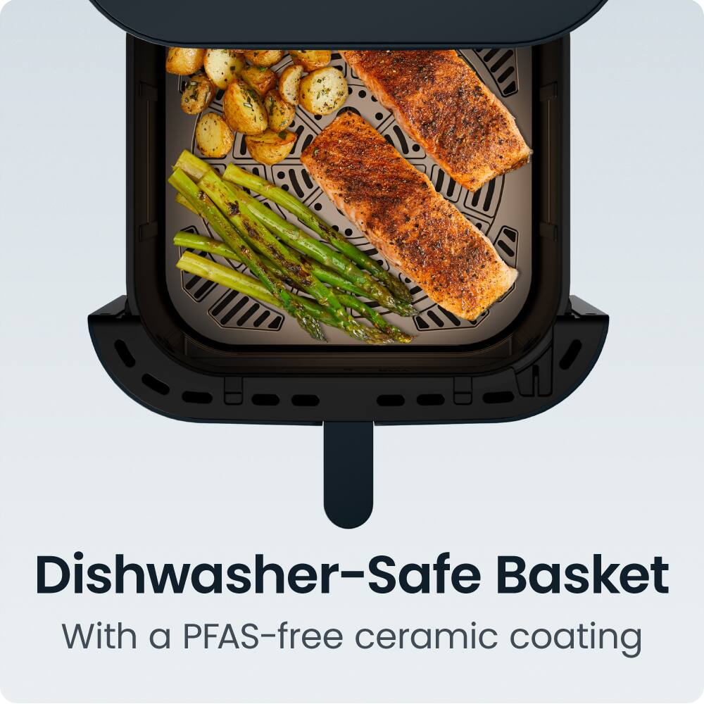 Dishwasher-Safe Basket  
With a PFAS-free ceramic coating