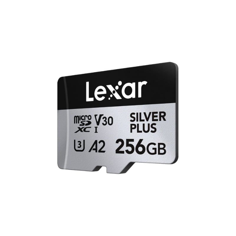 Lexar - Professional SILVER PLUS 256GB microSDXC Card UHS-I V30 A2, Up to 205MB/s Read, 4K Video Support