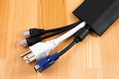 Alt View 4. Cordinate - Cordinate 6 Ft Floor Cord Cover, Rubber, Low Profile, Cable Protector, Black (43003) - Black.