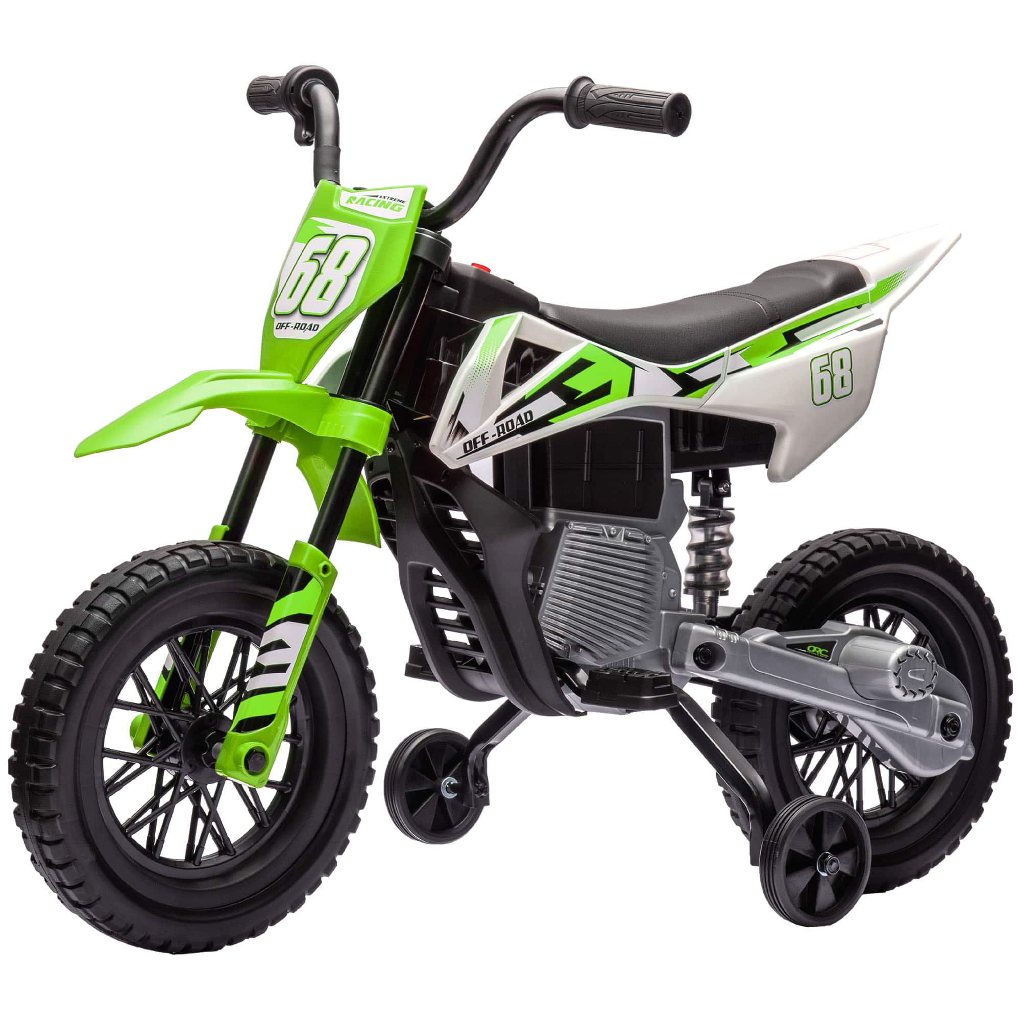 Qaba - Kids Electric Motorcycle w/ Twist Grip Throttle, Training Wheels