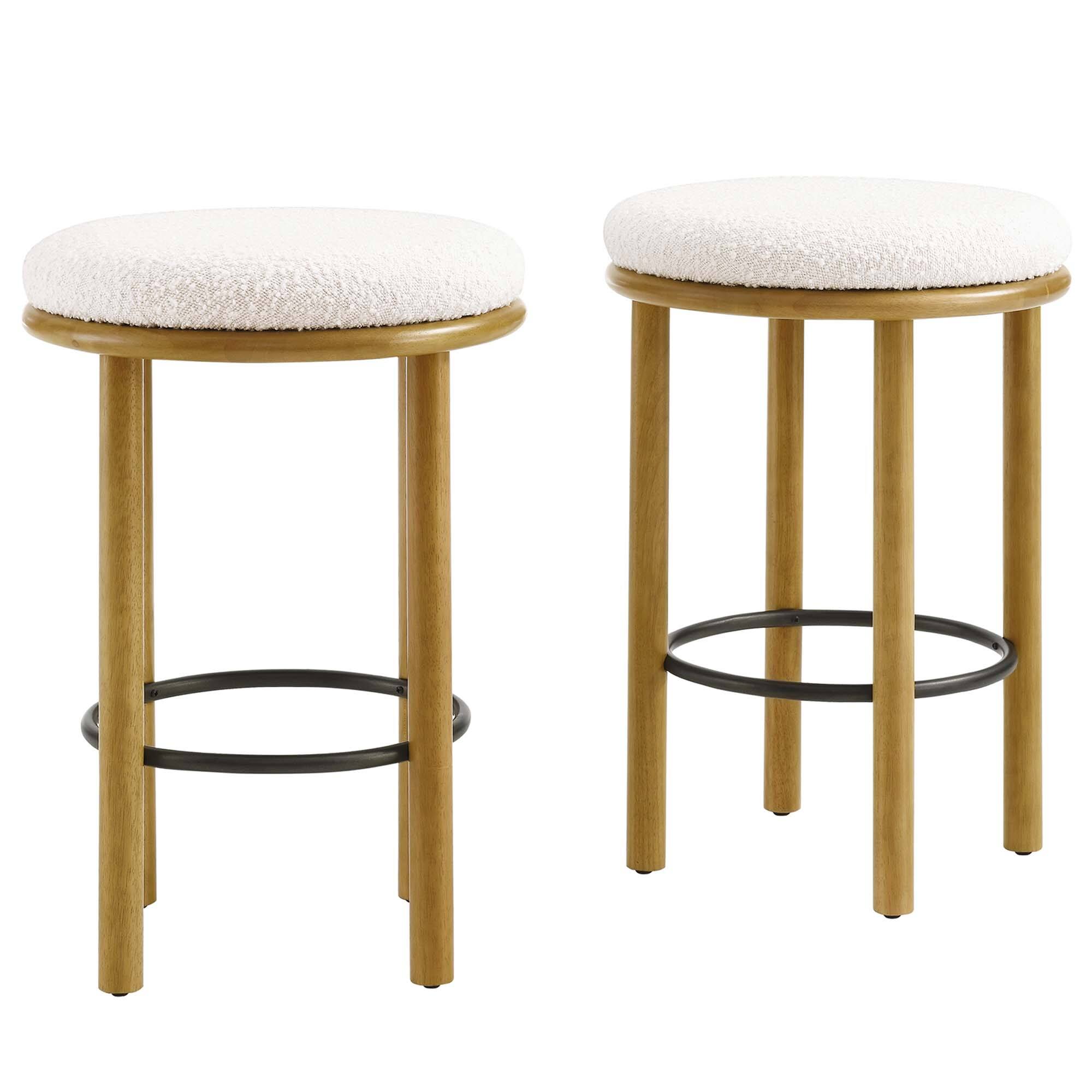 Front. Modway - Fable Boucle Fabric Counter Stools Set of 2 by Modway - 0.