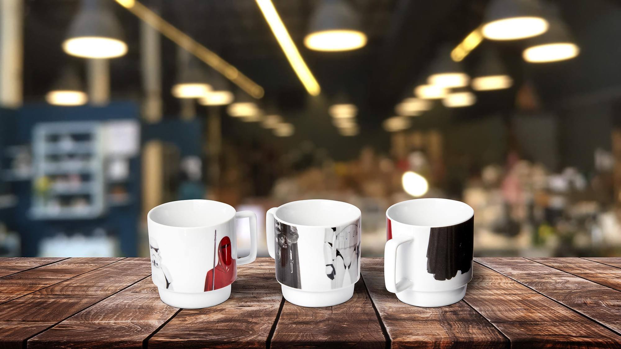 Alt View 3. Star Wars - Star Wars 11oz Stacking Mugs - Darth Vader, Imperial Guard, and Stormtrooper - White.