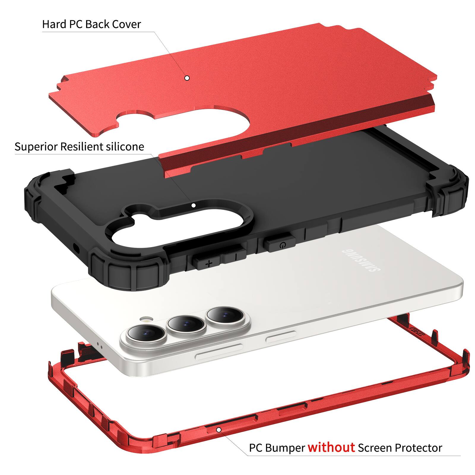 Hard PC Back Cover  
Superior Resilient Silicone  
Aic PC Bumper without Screen Protector