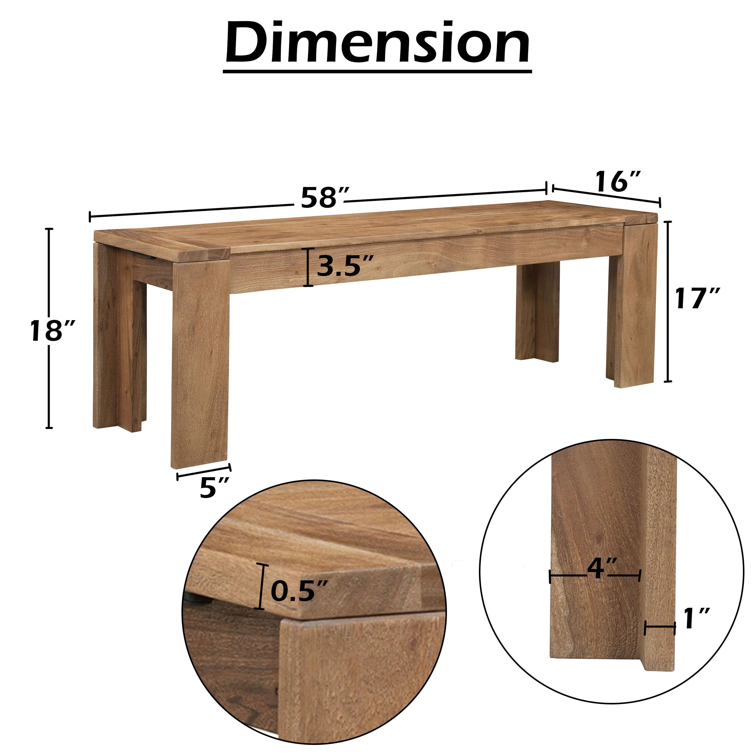 Dimension 58" 16" 18" 3.5" 17" 5" 0.5" 4" 1"