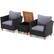 Alt View 10. Costway - 3 PCS Patio Rattan Furniture Set Cushioned Sofa Storage Table with Wood Top - Gray.