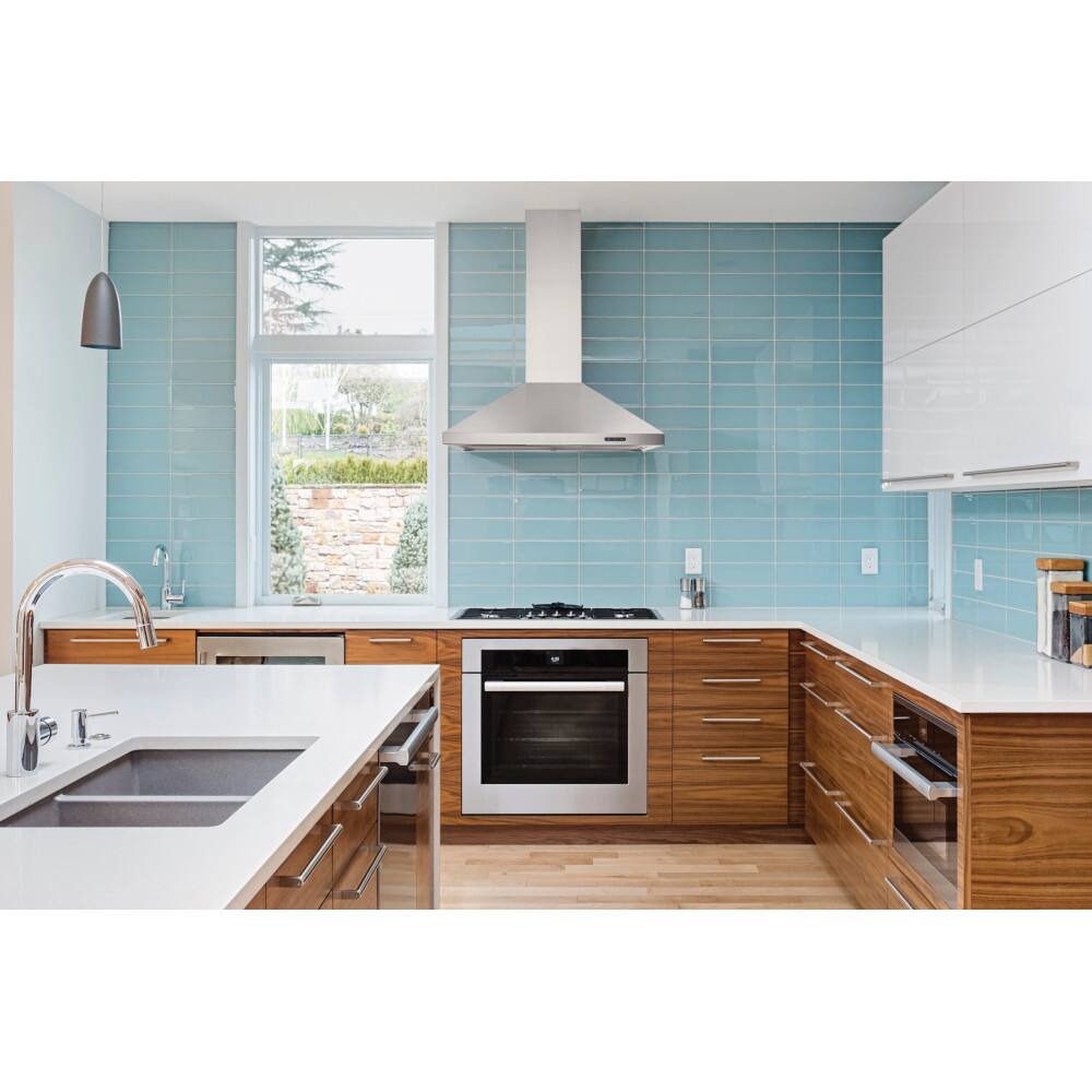 Alt View 12. Broan - Broan® Elite EW48 Series 30-Inch Pyramidal Chimney Range Hood, 460 Max Blower CFM - Stainless Steel.