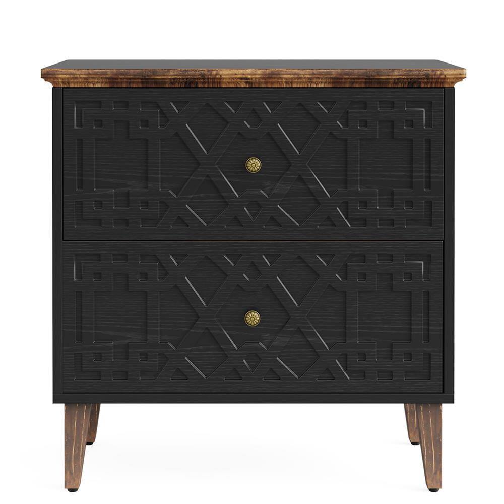 Angle. Kadyn - Kadyn Filing Stroage Cabinets,File Stroage Cabinet, Wood File Cabinet, 2-Drawer Filing Cabinet Storage Cabinet,Black - Black.