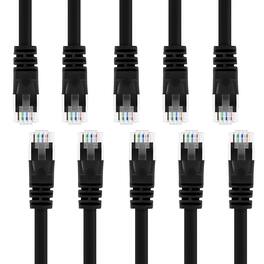 GEARit - Cat5e Ethernet Patch Cable - Snagless RJ45, Stranded, 350Mhz, UTP, Pure Bare Copper Wire, 24AWG - 10ft x 10 Pack - Black
