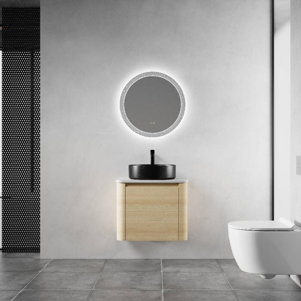 Front. Loheer - Loheer 24 inch wall mounted bathroom vanity American White Oak - American White Oak.