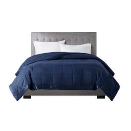 Gracie Mills - Larry All-Season Down Alternative Blanket with Satin Trim - Navy