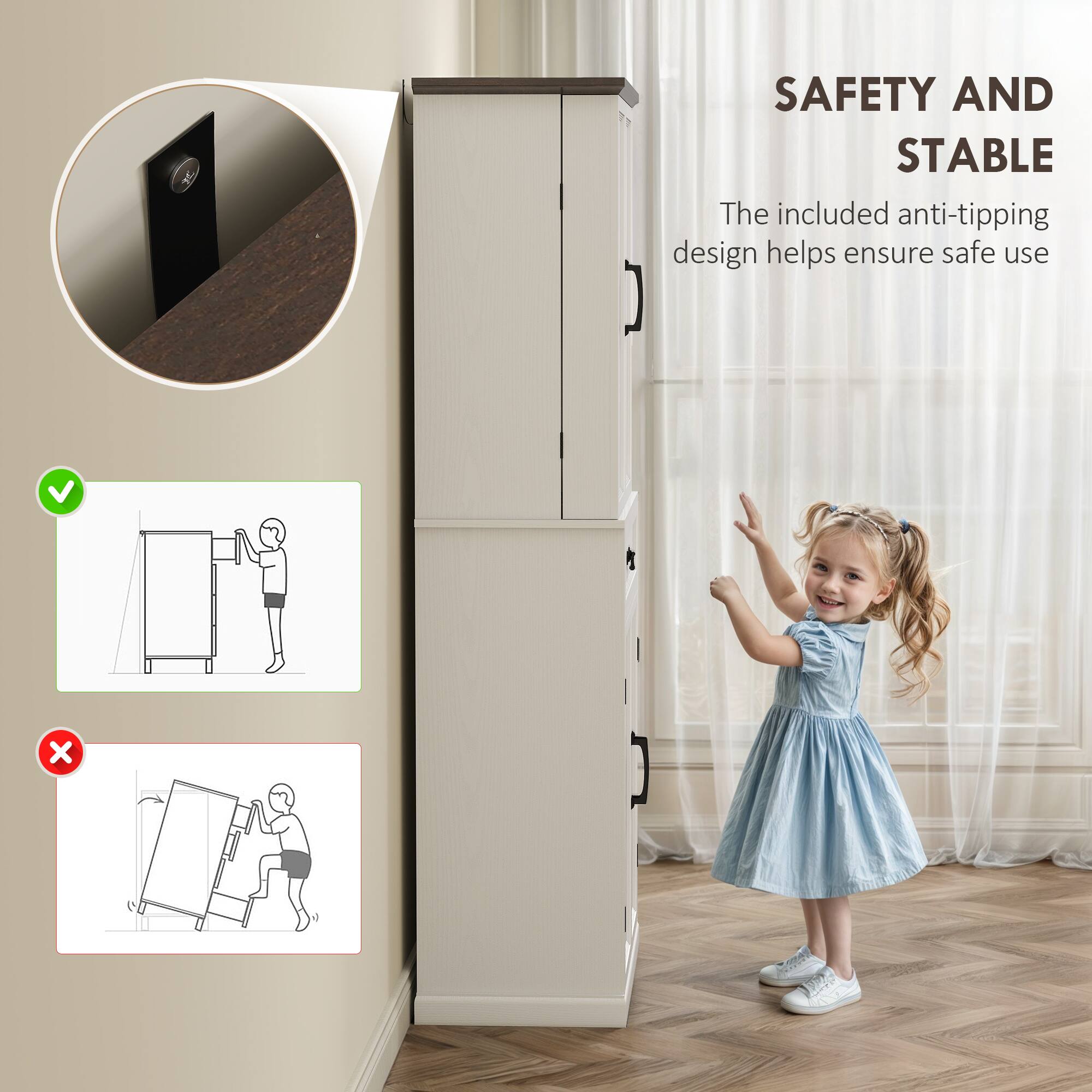 SAFETY AND STABLE
The included anti-tipping design helps ensure safe use