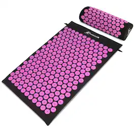 ProsourceFit - Acupressure Mat and Pillow Set - Black/Pink