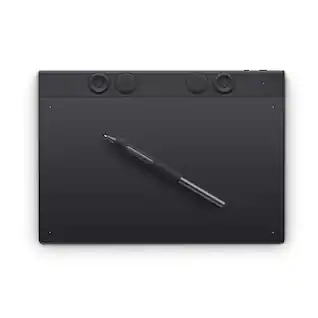 Front. Wacom - Intuos Pro Medium Bluetooth Professional Graphic Drawing Tablet (2025) - Black.