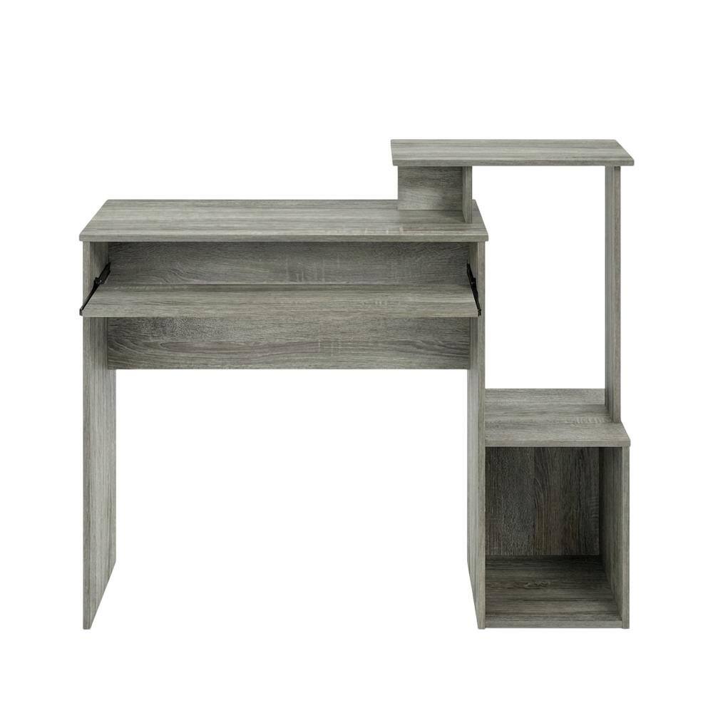 Back. BisonOffice - Wooden French Oak Finish Home Office Computer Desk with Storage Bin - Brown.