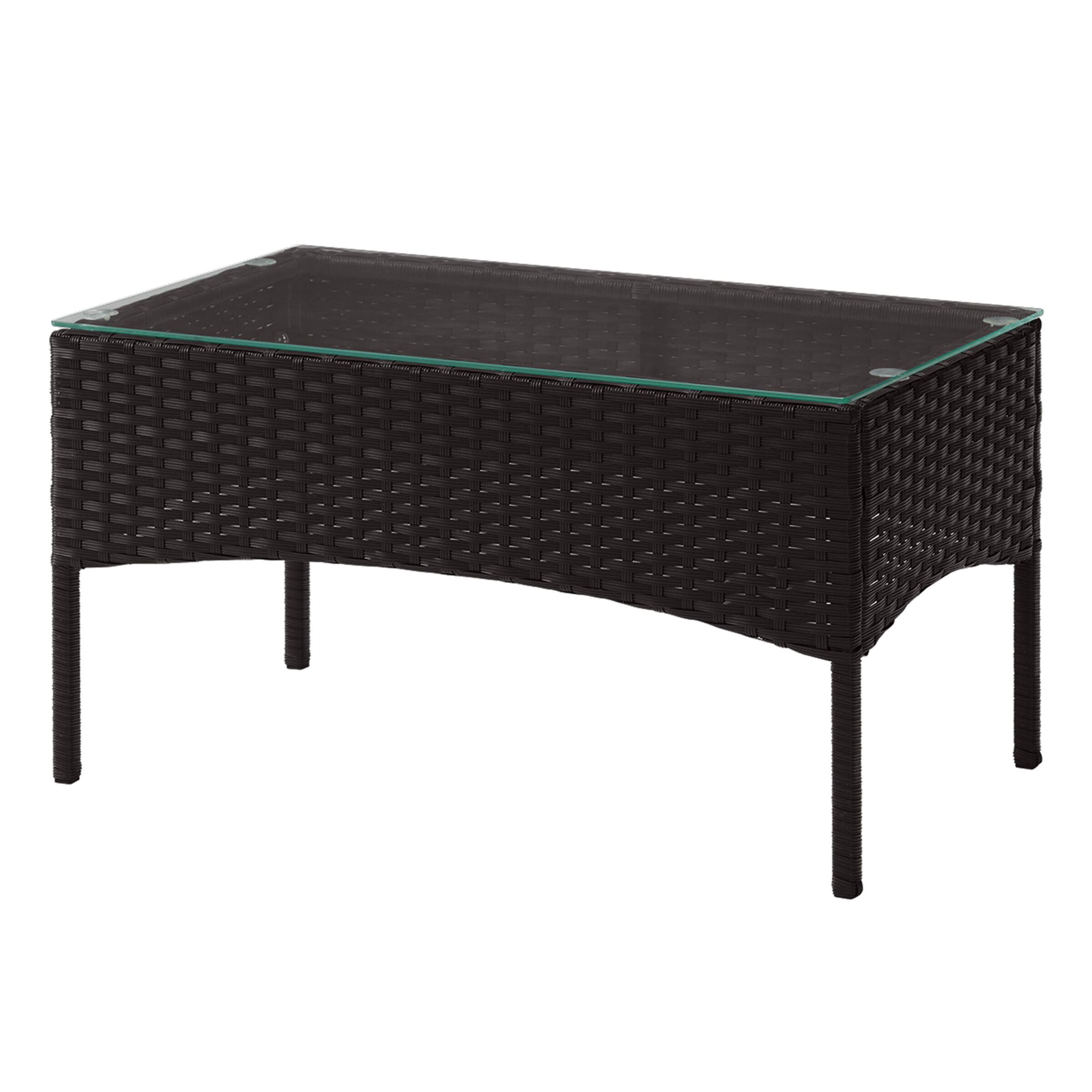 Alt View 2. Lavish Home - 4PC Rattan Patio Furniture Set - Black.