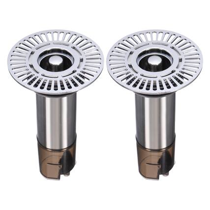 Front. Unique Bargains - 2pcs Extended Anti Odor Shower Floor Drain, 5.9" H Drain Backflow Preventer w/ Hair Catcher for Bathroom Laundry Kitchen - Gray.